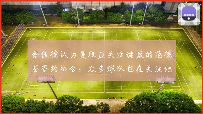 舍伍德认为曼联应关注健康的范德芬签约机会，众多球队也在关注他